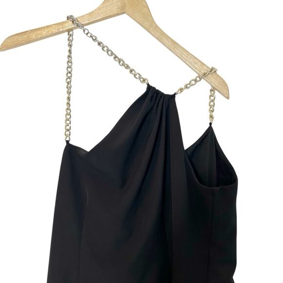 AIDAN MATTOX Chain Strap Asymmetrical Column Gown - Picture 6 of 10